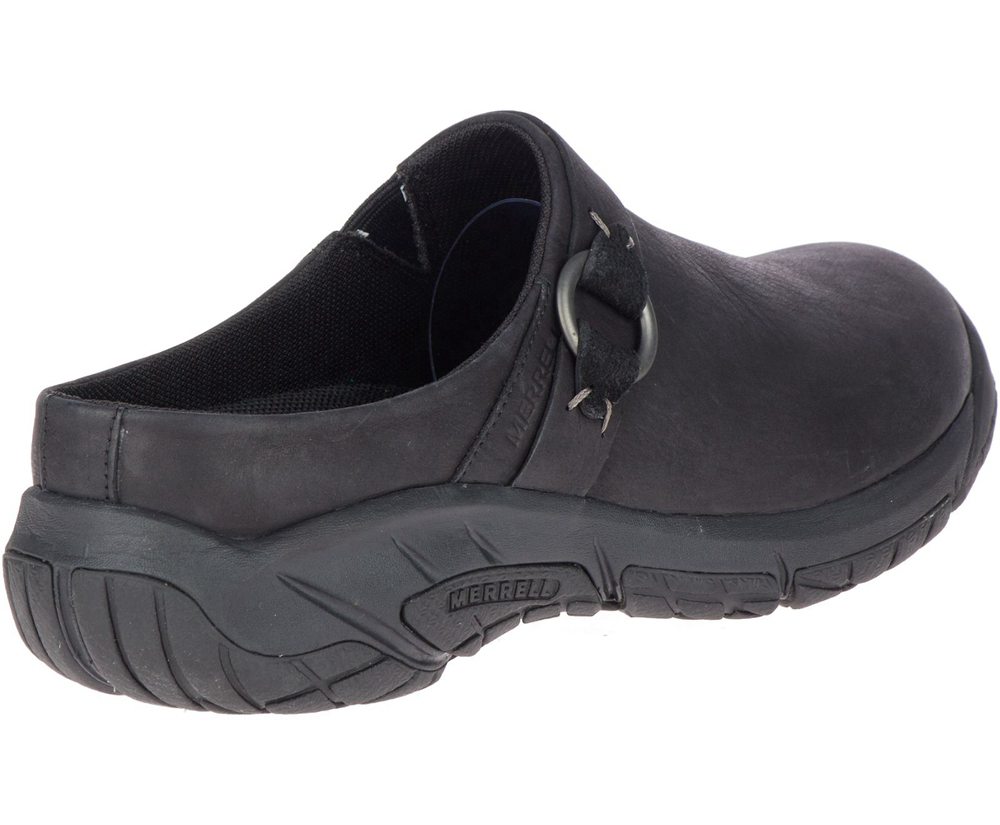 Merrell Slip Ons Damskie Czarne - Encore Slide 4 Skórzane - 814729-FAK